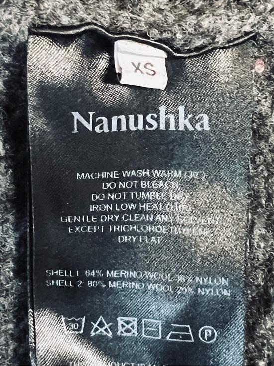 Nanushka Women’s Sz XS Gray Contrast Brushed Merino Wool Pullover Sweater - Picture 13 of 13